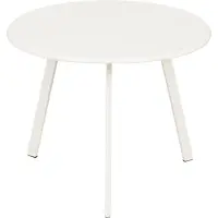 Mica Decorations Table d'appoint d'extérieur Seattle - Table basse ronde - Table pour plantes et table basse - H 38 x Ø 58 cm - Métal - Blanc