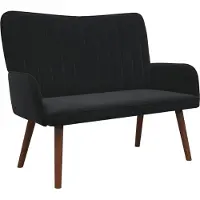 vidaXL Canapé deux places noir 115 x 61 x 87 cm en velours