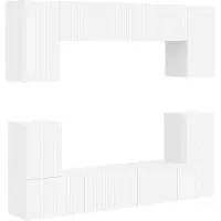 vidaXL Ensemble de meubles TV mural 5 pcs Blanc Bois composite
