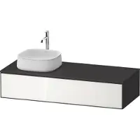Duravit Zencha Meuble sous-lavabo sur console, 1300x550mm, 1 tiroir, 1 découpe à gauche, ZE4812L64800000