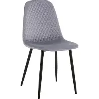 CLP Chaise Giverny avec coutures décoratives, couleur gris, revêtue en velours