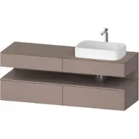 Duravit Collection One Meuble sous-vasque sur console, 2 tiroirs, 2 coulissants, découpe à droite, 1600x550x600mm, niche basalte mat, QA4778043430010