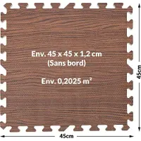 Monzana Tapis puzzle 8pcs aspect bois marron foncé 180x90cm