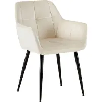 CLP Chaise visiteur Emia velours crème