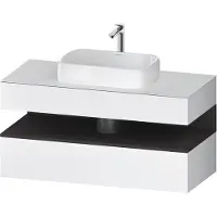 Duravit Collection One Meuble sous-vasque sur console, 1 tiroir, 1 tiroir, découpe au centre, 1200x550x600mm, niche graphite super mate, QA4732080180010