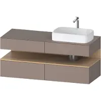 Duravit Collection One Meuble sous-vasque sur console, 2 tiroirs, découpe à droite, 1400x550x600mm, niche en chêne naturel, QA4766030430000