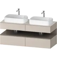 Duravit Collection One Meuble sous-vasque sur console, 2 tiroirs, 2 découpes, 1400x550x600mm, niche basalte mat, QA4767043910000