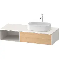 Duravit Zencha Meuble sous-lavabo sur console, 1300x550mm, 1 tiroir, 1 compartiment ouvert à gauche, découpe à droite, ZE4819030840000