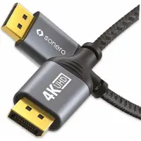 Sonero Câble DisplayPort , mâle/mâle, 4K60, gris/noir, 1 m