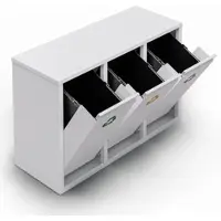 Klarstein Ordnungshüter 3 Poubelle de tri sélectif - Poubelle de cuisine 45 L avec 3 bacs amovibles, acier inoxydable, code couleur, poubelle murale