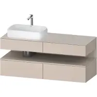 Duravit Collection One Meuble sous-vasque sur console, 2 tiroirs, 2 coulissants, découpe à gauche, 1400x550x600mm, niche Taupe Supermatt, QA4765083910000