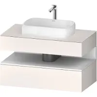 Duravit Collection One Meuble sous-vasque sur console, 1 tiroir, 1 tiroir, découpe au centre, 1000x550x600mm, niche blanc mat, QA4731018840010