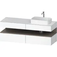 Duravit Collection One Meuble sous-vasque sur console, 2 tiroirs, 2 coulissants, découpe à droite, 1600x550x600mm, niche basalte mat, QA4778043180010