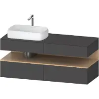Duravit Collection One Meuble sous-vasque sur console, 2 tiroirs, 2 coulissants, découpe à gauche, 1400x550x600mm, niche en chêne naturel, QA4765030490010