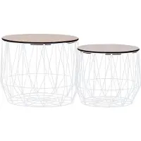 vidaXL Tables basses 2 pcs. Blanc