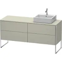 Duravit XSquare Meuble sous-lavabo sur console au sol, 4 tiroirs, vasque à droite, 1600x778x548mm, XS4924R6060