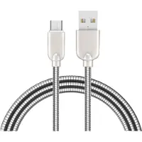 Cofi1453® Sunix 2A Câble de charge rapide Câble de données en nylon 1m Micro-Usb Câble métallique Très flexible Extensible Connecteurs robustes Fast Charge Power Cable pour Smartphones