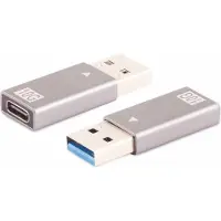 S-Impuls S/CONN maximum connectivity Adaptateur USB A mâle vers USB C femelle, 3.1, 10Gbps, guide métallique (14-05033)