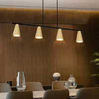 ZMH Lampe suspendue Table à manger Or moderne Salle à manger Linear design Lampe suspendue GU10 Métal Hauteur réglable Lampe de bureau Bureau 70cm