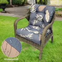 Topchances 4 coussins de chaise de jardin Coussin de chaise,résistant aux UV imperméable Coussin de chaise,Indoor et Outdoor Auflage Polsterauflagen Stuhlkissen,Grau,106x53cm