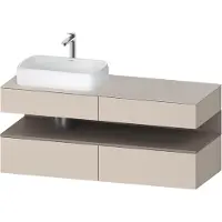Duravit Collection One Meuble sous-vasque sur console, 2 tiroirs, 2 coulissants, découpe à gauche, 1400x550x600mm, niche basalte mat, QA4765043830000