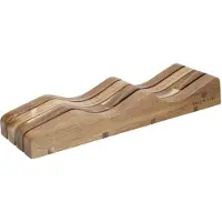 Masterclass Porte-couteaux en bois, Porte-couteaux avec sécurité et hygiène pour tiroirs et plans de travail de cuisine, 35 x 10 x 5,5 cm