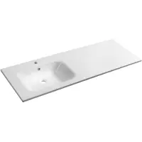 Hak ARECA lavabo en fonte de marbre 141x51,5cm, gauche, blanc
