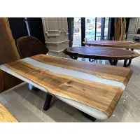 AEA Table de salle à manger Table de cuisine Table en résine époxyde 240 cm bois brun