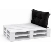 VBChome Coussin pour palettes pour palettes Euro, mobilier, support de palette, jardin, balcon, 12 couleurs, rembourrage en flocons de mousse, noir, coussin de dossier 70 x 40 cm