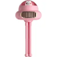 Ele eleoption (Rose) Ventilateur portable sans pales, ventilateur pour poussette, support portable, suspension et emballage, ventilateur USB à 4 vitesses, couverture de sécurité en filet