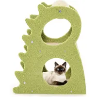 Northix Arbre à chat à 2 niveaux, forme de dinosaure, vert, 48 x 37 x 58 cm