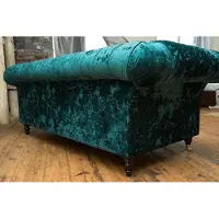 AEA Canapé 3 places canapé design Chesterfield rembourré siège garniture cuir tissu turquoise
