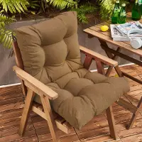 Topchances 2 coussins de chaise de jardin Coussin de chaise,résistant aux UV imperméable Coussin de chaise,Indoor et Outdoor Auflage Polsterauflagen Stuhlkissen,Hellbraun,106x53cm