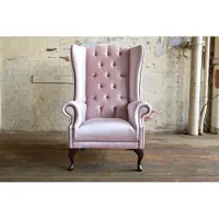 AEA Chesterfield Fauteuil TV Fauteuil à oreilles Canapé 1 place Tissu Canapé