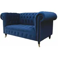 AEA Chesterfield Bureau Sièges Aménagement Canapé 2 sièges Textile Bleu