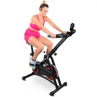 Mobiclinic Fitness, Vélo de Roue d'inertie 10kg,Résistance réglable,Makalu, Entièrement réglable,Ecran LCD, marque européenne,Cardiofréquencemètre