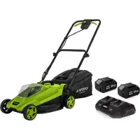 Vito Tondeuse à gazon 20V + 2 Batteries lithium 4.0Ah Chargeur double Bac 30L Gazon 500m2