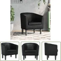 The Living Store Fauteuil club en simili cuir noir