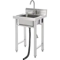 OEM Evier commercial, acier inoxydable durable, design convivial, argenté