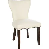 CLP - Chaise de salle à manger Zadar, revêtement en tissu crème, structure de couleur antique foncé