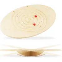 Mamabrum Jouet à Bascule en bois- Planche d'équilibre en bois avec labyrinthe et boules - balance Montessori rocker- Motricité- Max 80 KG