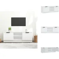 vidaXL Meuble TV Blanc 102x35x36,5 cm Bois composite - Meuble TV