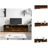 vidaXL Armoire TV chêne fumé 150x30x44,5 cm Bois composite - Meuble TV