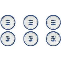 Excelsa set de 6 couteaux à pizza Ocean porcelaine 31 cm bleu