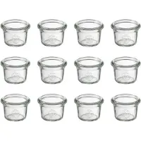 Aps Pots de conservation sans couvercle, lot de 12, Bocal de conservation, Transparent