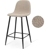 Zesso Milton & Oldbrook Bouclé Tabouret de bar bas Milan Taupe