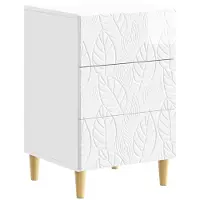 vidaXL Table de chevet Blanc brillant 43 x 39,5 x 66,5 cm