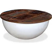 vidaXL Table basse en bois recyclé Plateau moulé Blanc Table de salon Tables