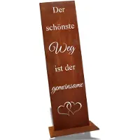Rostikal Plaque de jardin rouille 55 cm Métal Stèle Jardin Proverbe Mariage Déco
