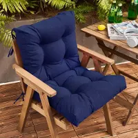 Topchances 2 coussins de chaise de jardin Coussin de chaise,résistant aux UV imperméable Coussin de chaise,Indoor et Outdoor Auflage Polsterauflagen Stuhlkissen,Dunkelblau,106x53cm